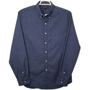 NWT J. Crew Button Up Shirt Navy Blue Print Men's